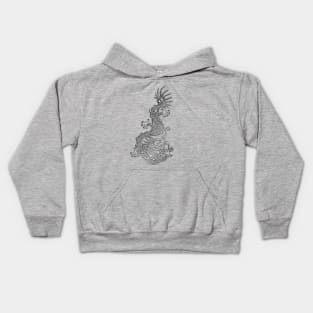 Silver Chinese Dragon Kids Hoodie